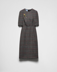 Prada Prince-of-Wales checked midi-dress | REVERSIBLE