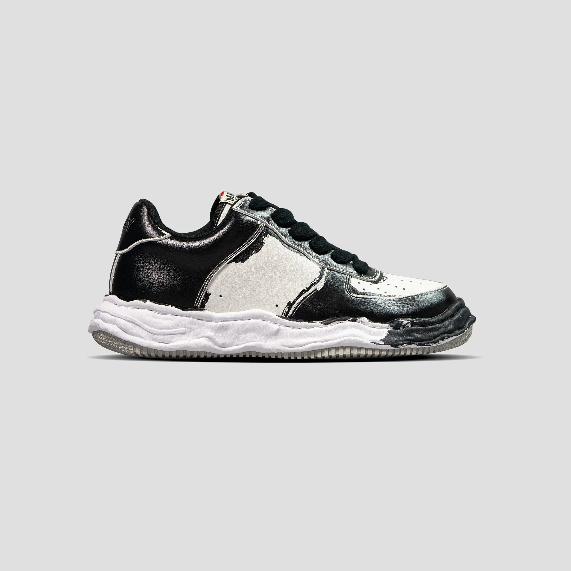 WAYNE OG SOLE LOW-TOP PAINTED LEATHER SNEAKERS - 1