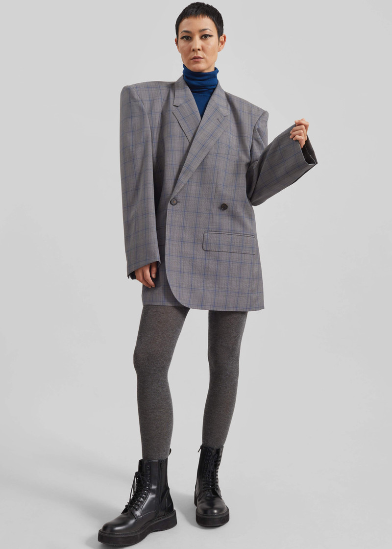 Marnay Padded Blazer - Grey Plaid 4