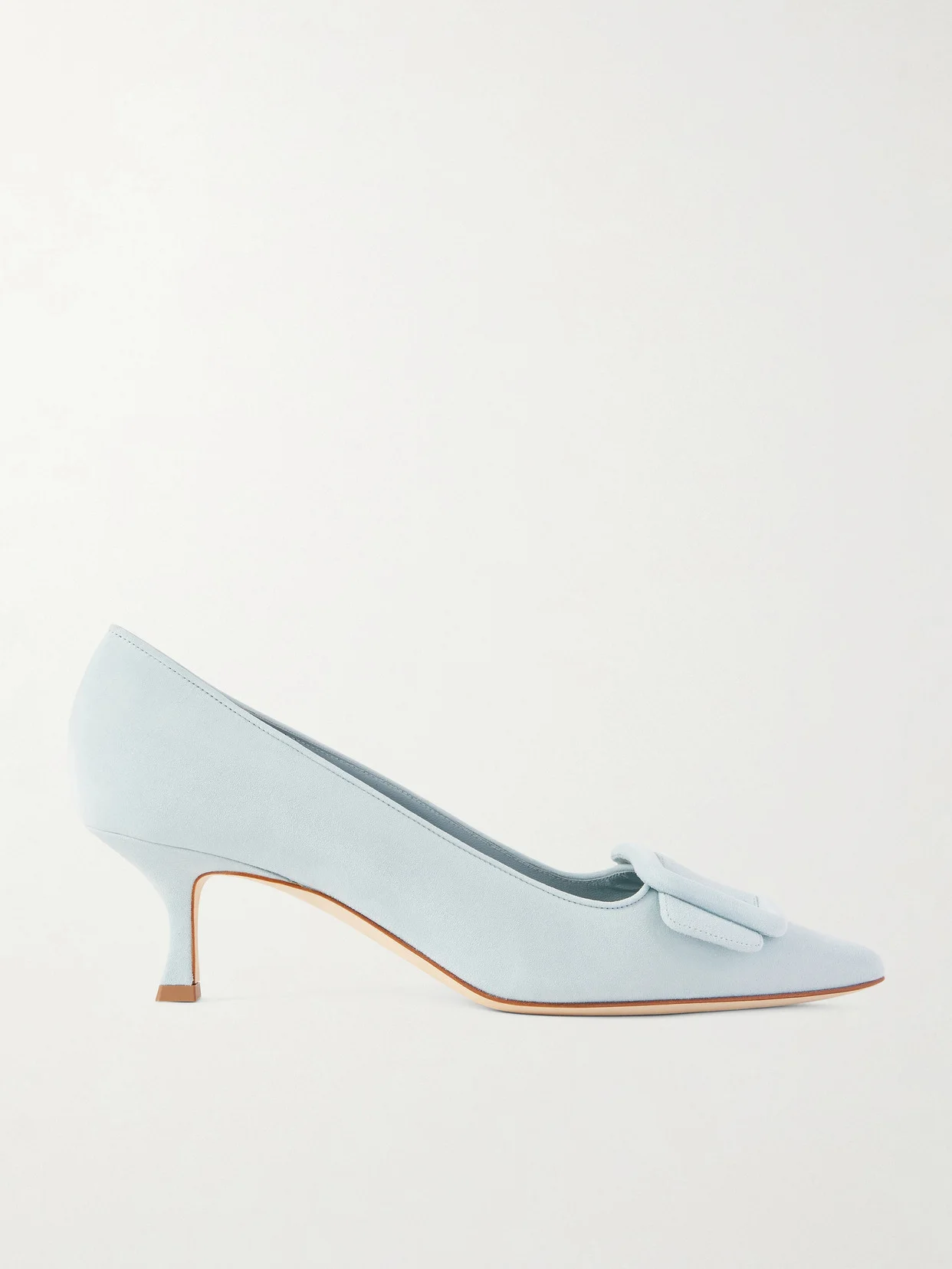 Maysale 50 Buckled Suede Pumps - 1