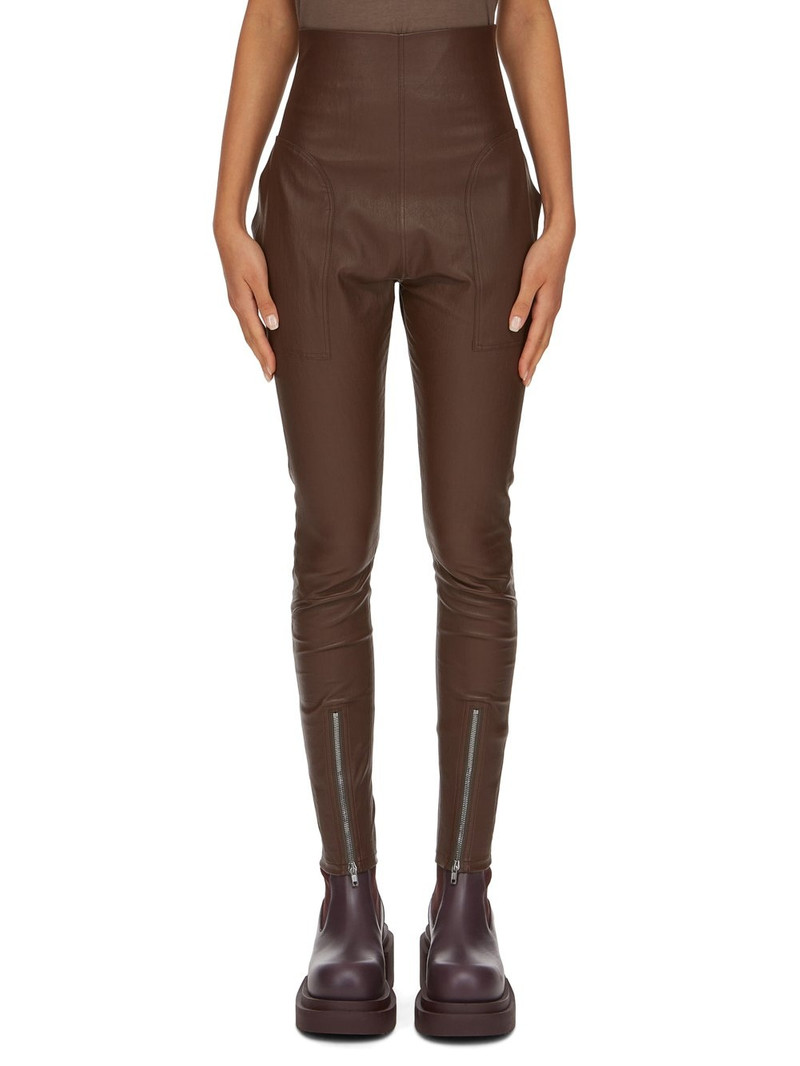 skinny-cut panelled leather trousers - 1