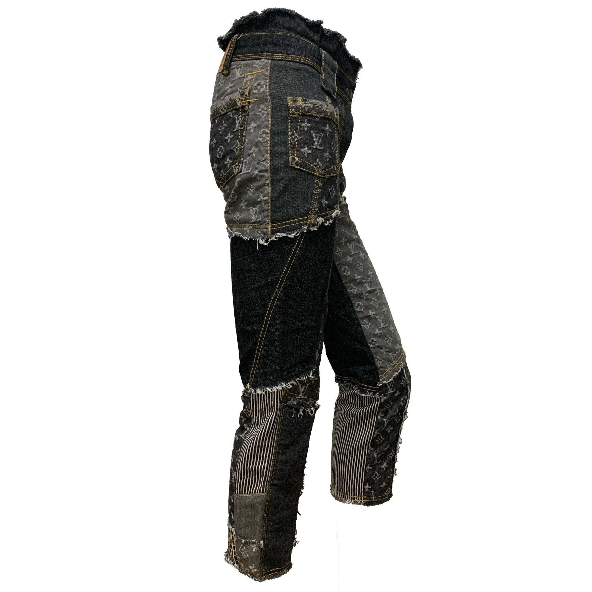 LOUIS VUITTON Spring Summer 2007 Monogram Patchwork Denim Jeans - 3