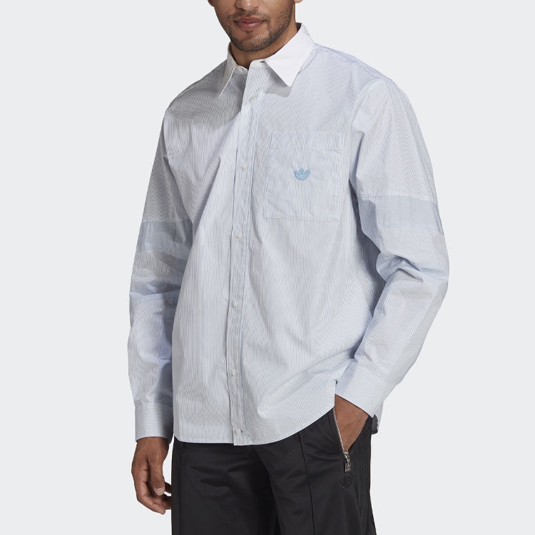 adidas originals Casual Sports Long Sleeves Shirt Sky Blue HD4799 - 2