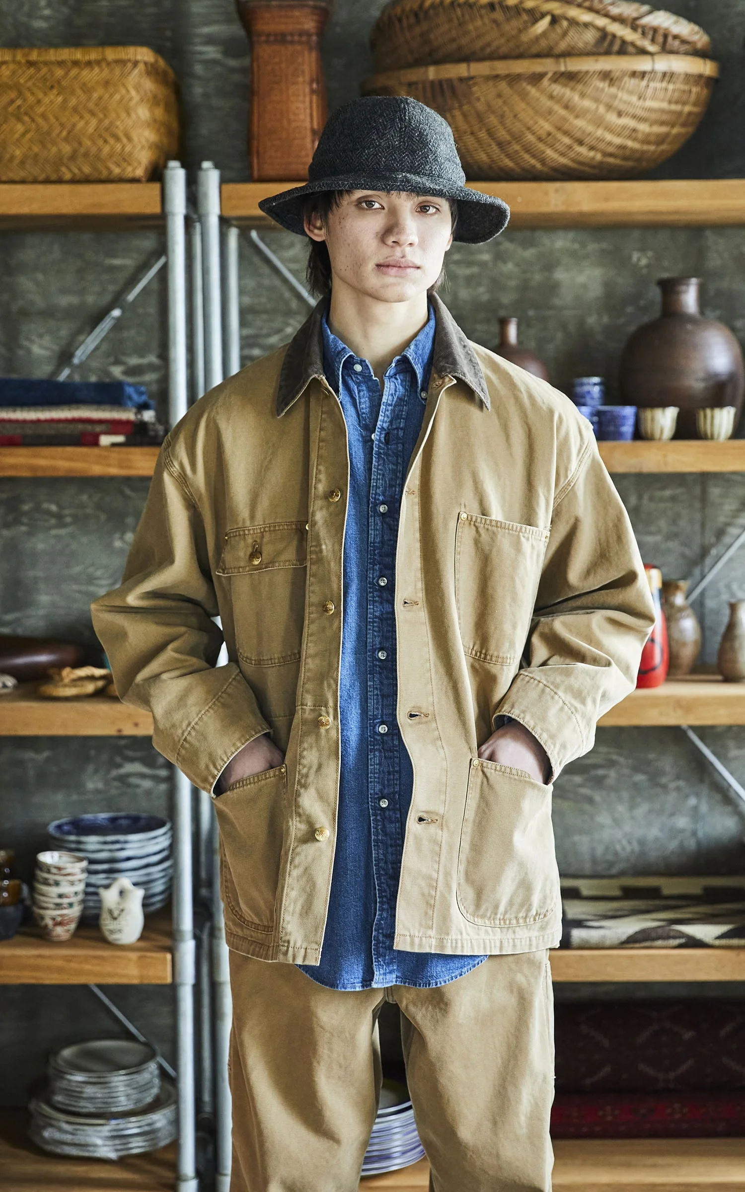 ORSLOW RELAX FIT COVERALL BROWN - 1