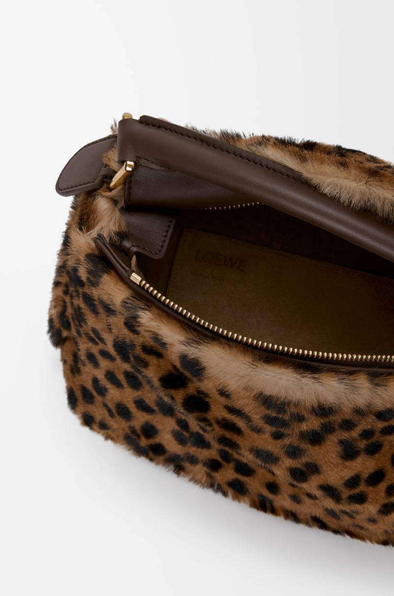 Small Puzzle Edge bag in printed shearling 9