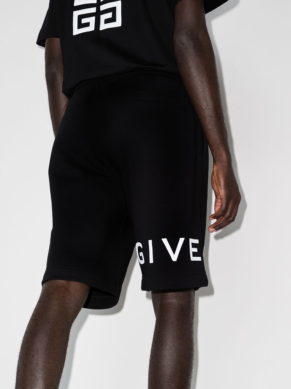 brushed logo track shorts - 3