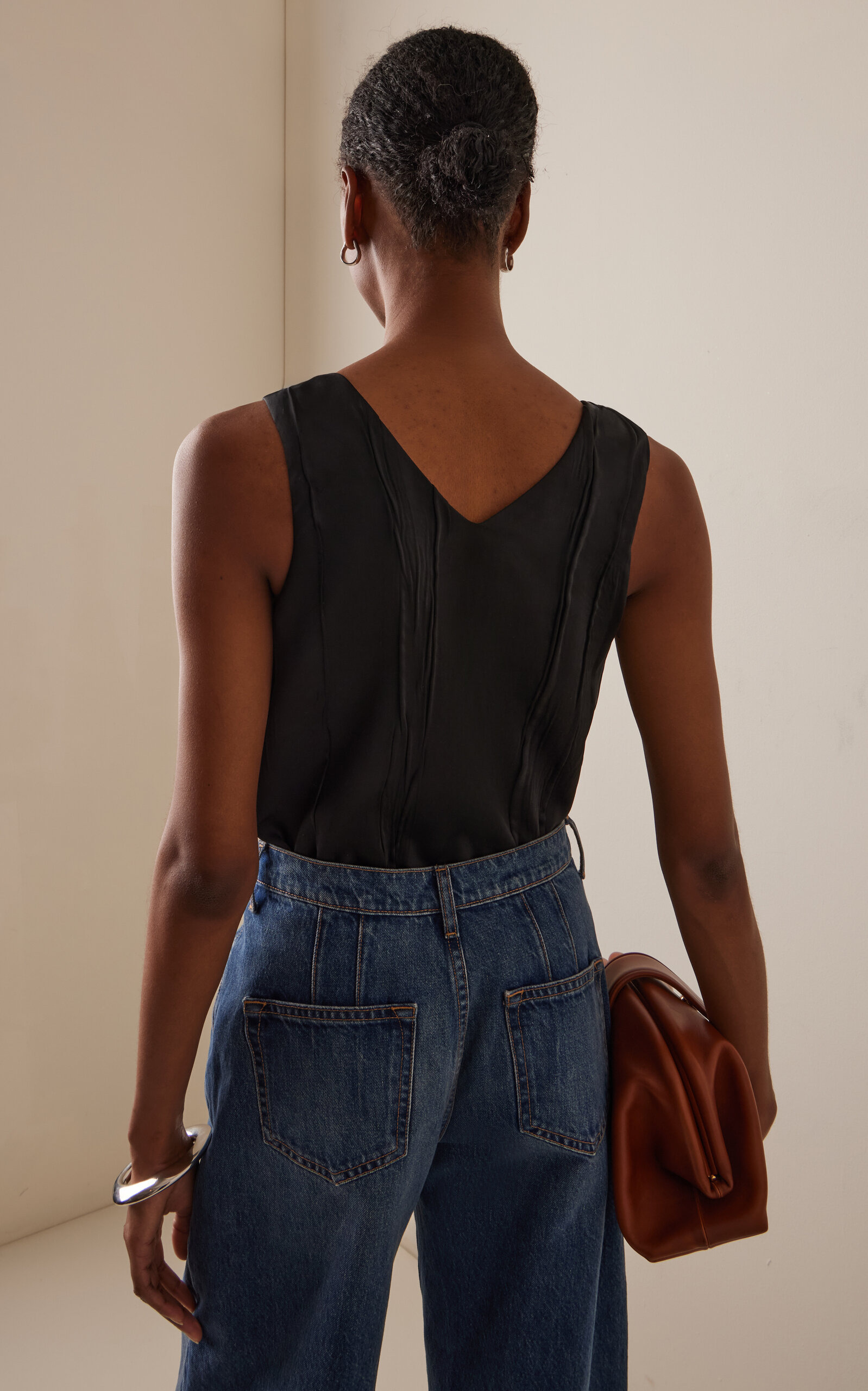 The Drew Satin Tank Top black - 4