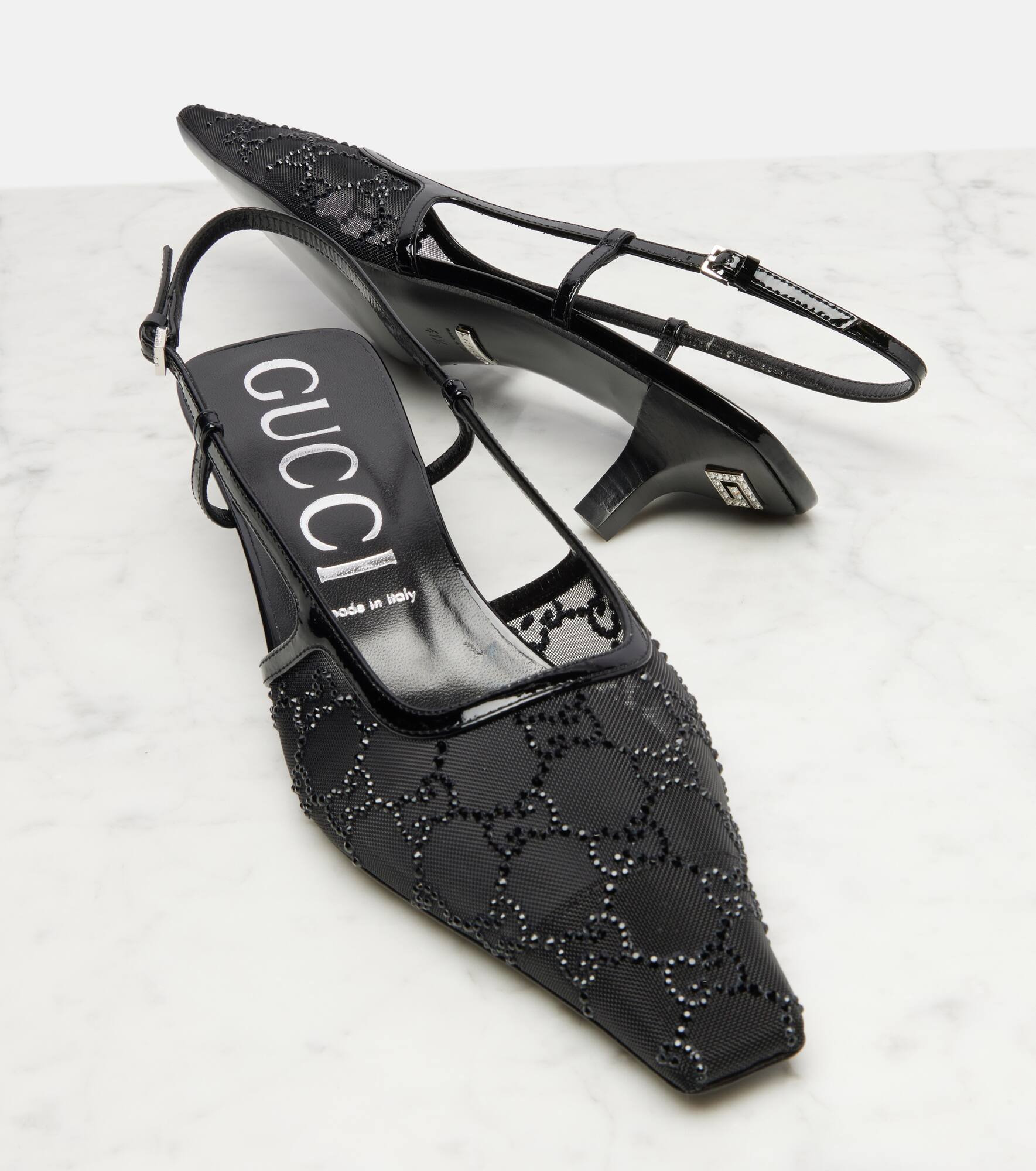 Gucci Demi embellished slingback pumps - 5
