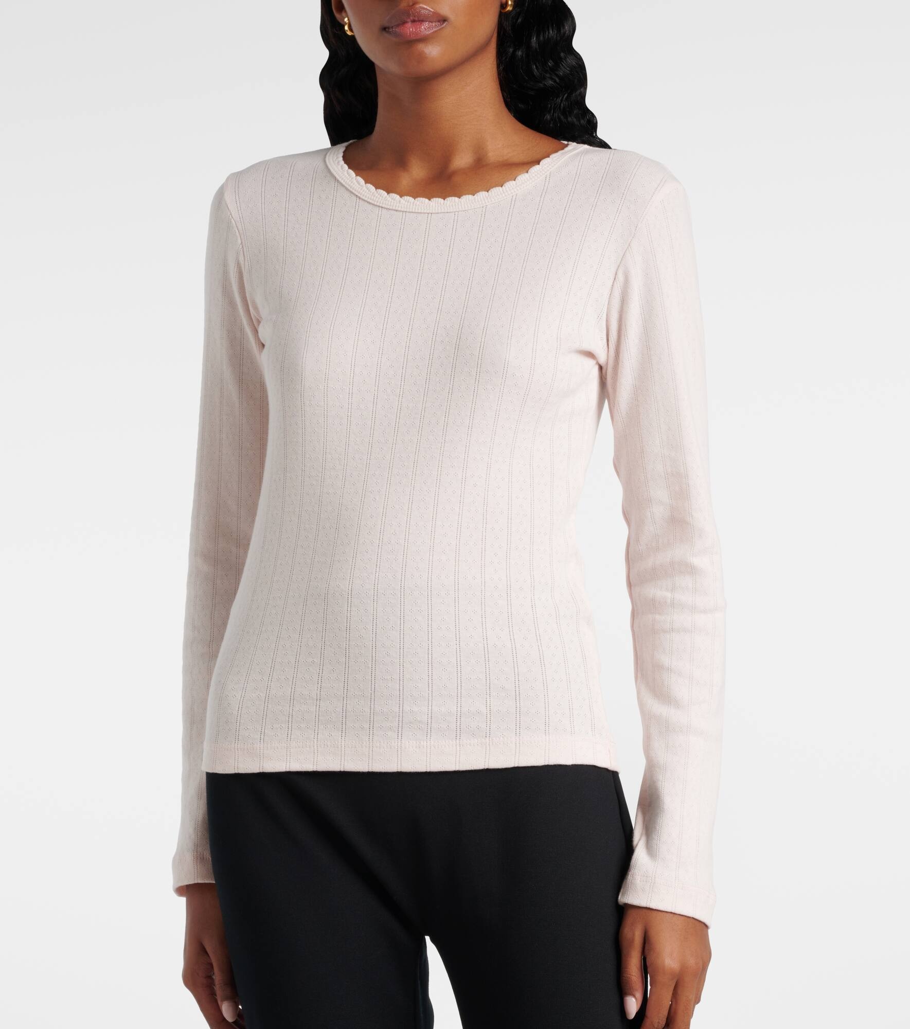Pointelle cotton T-shirt - 5