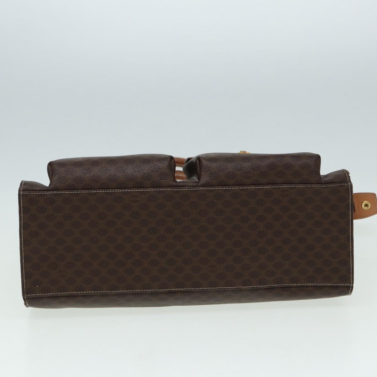 CELINE Macadam Canvas Hand Bag Pvc Leather Brown Gold - 5