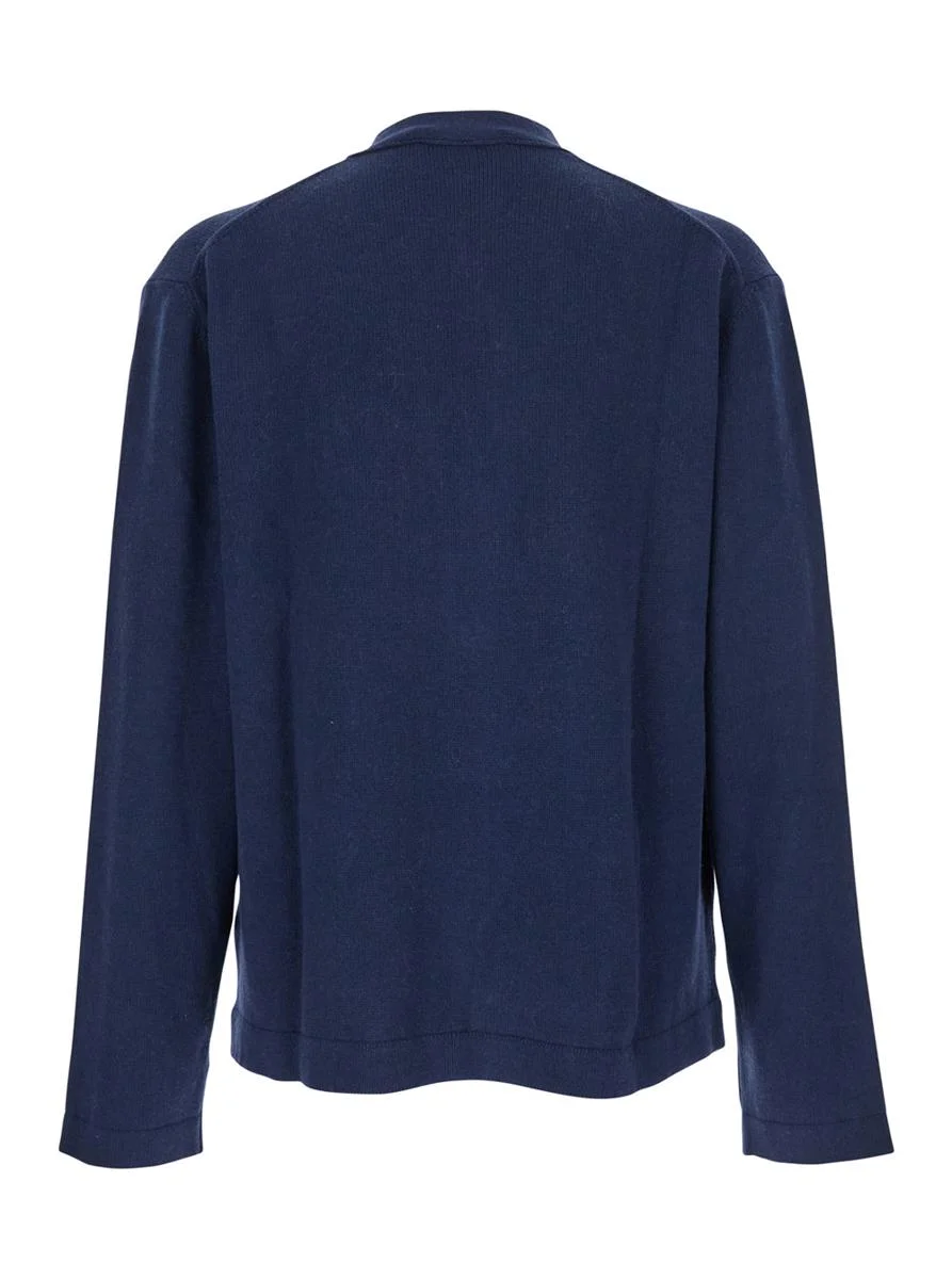 Vivienne Westwood Blue V-Neck Cardigan With Orb Decoration On The Front In Cotton Man - 1