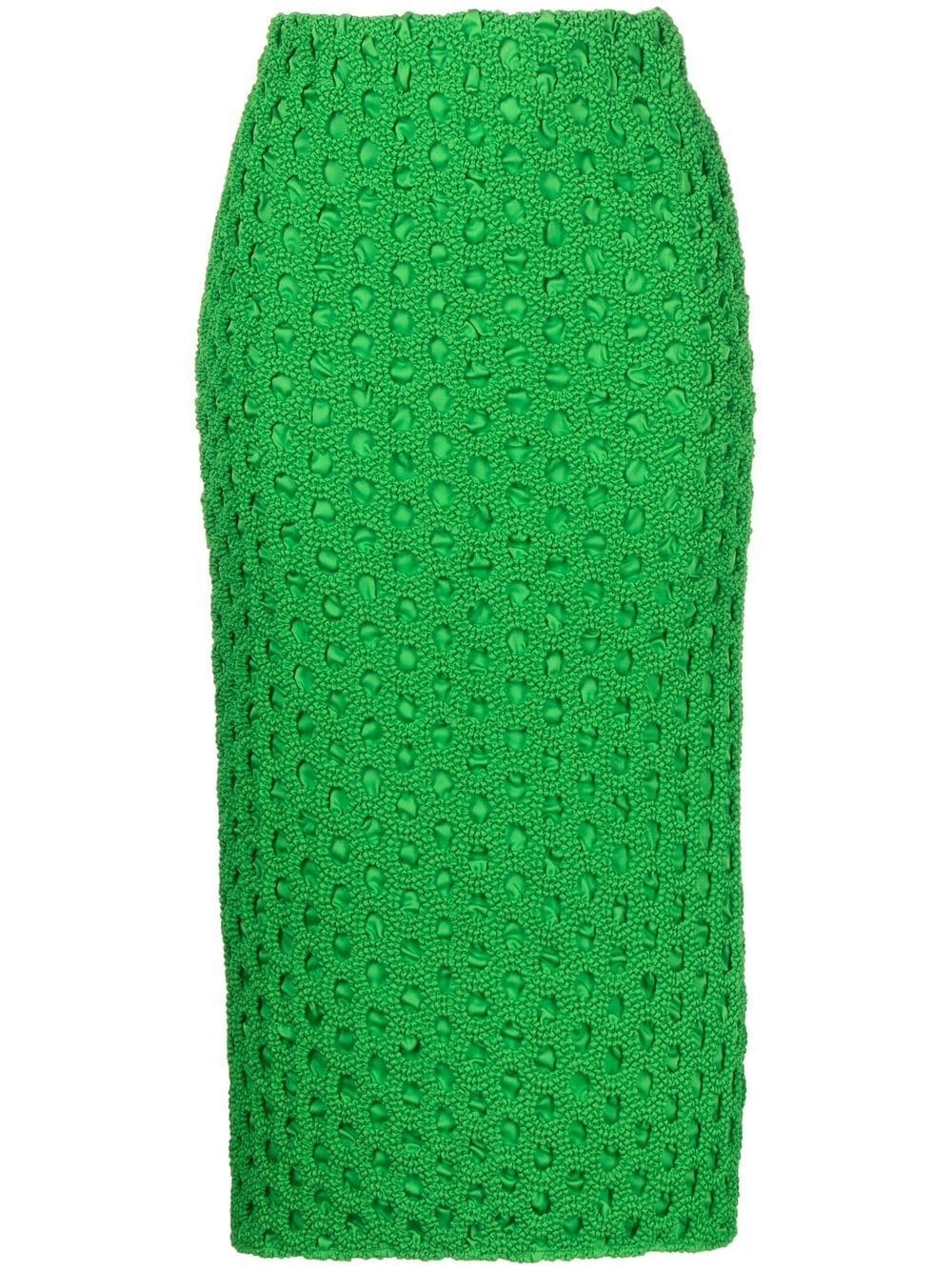 smocked high-waist pencil skirt - 1