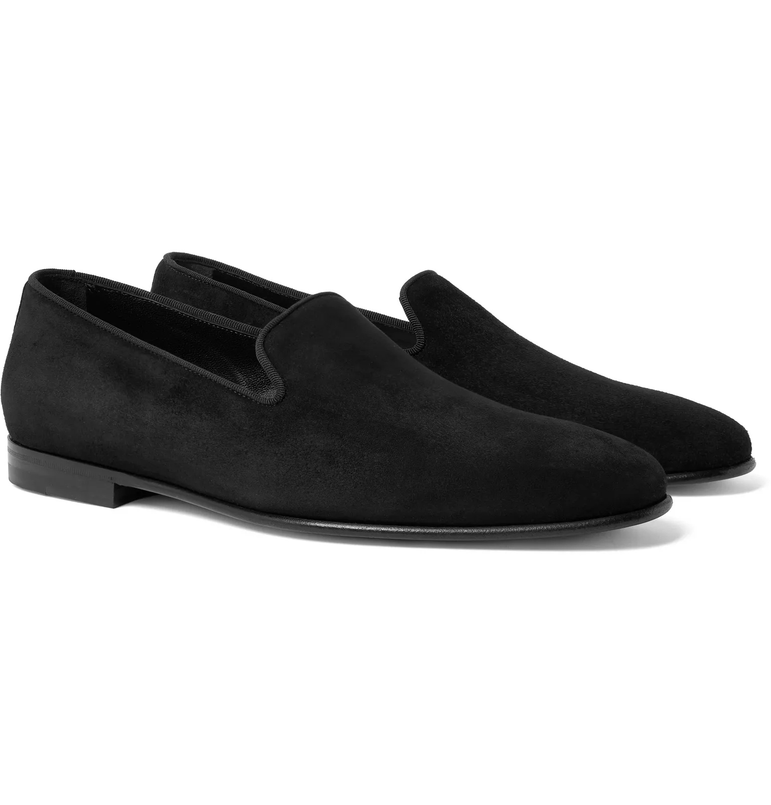 Mario Grosgrain-Trimmed Suede Loafers - 2