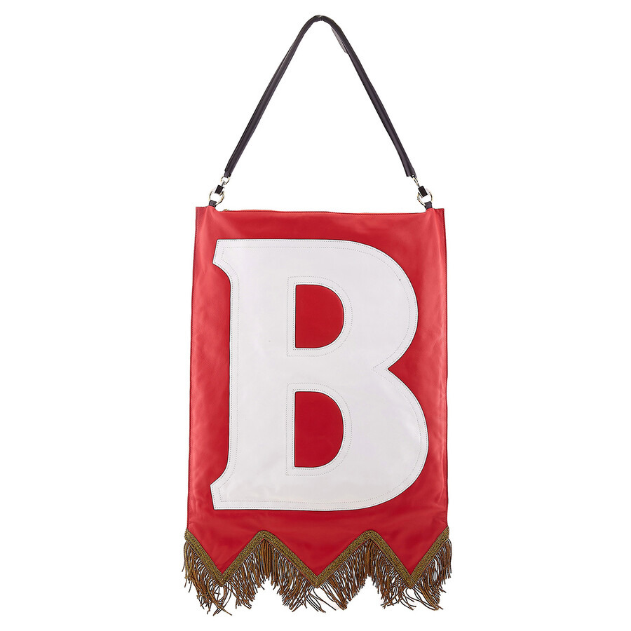 Burberry Bright Red Letter Motif Flag Bag - 5