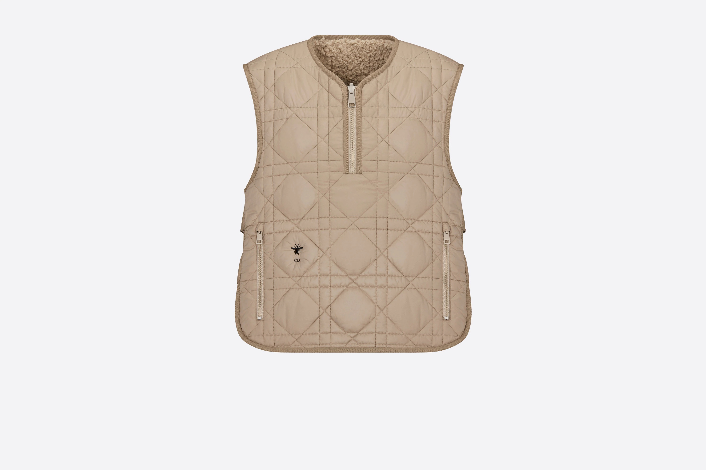 Macrocannage Reversible Sleeveless Vest - 4