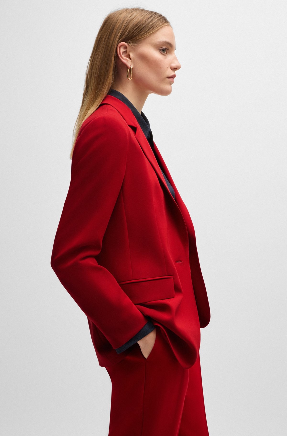 REGULAR-FIT JACKET IN CREASE-RESISTANT CREPE - 6