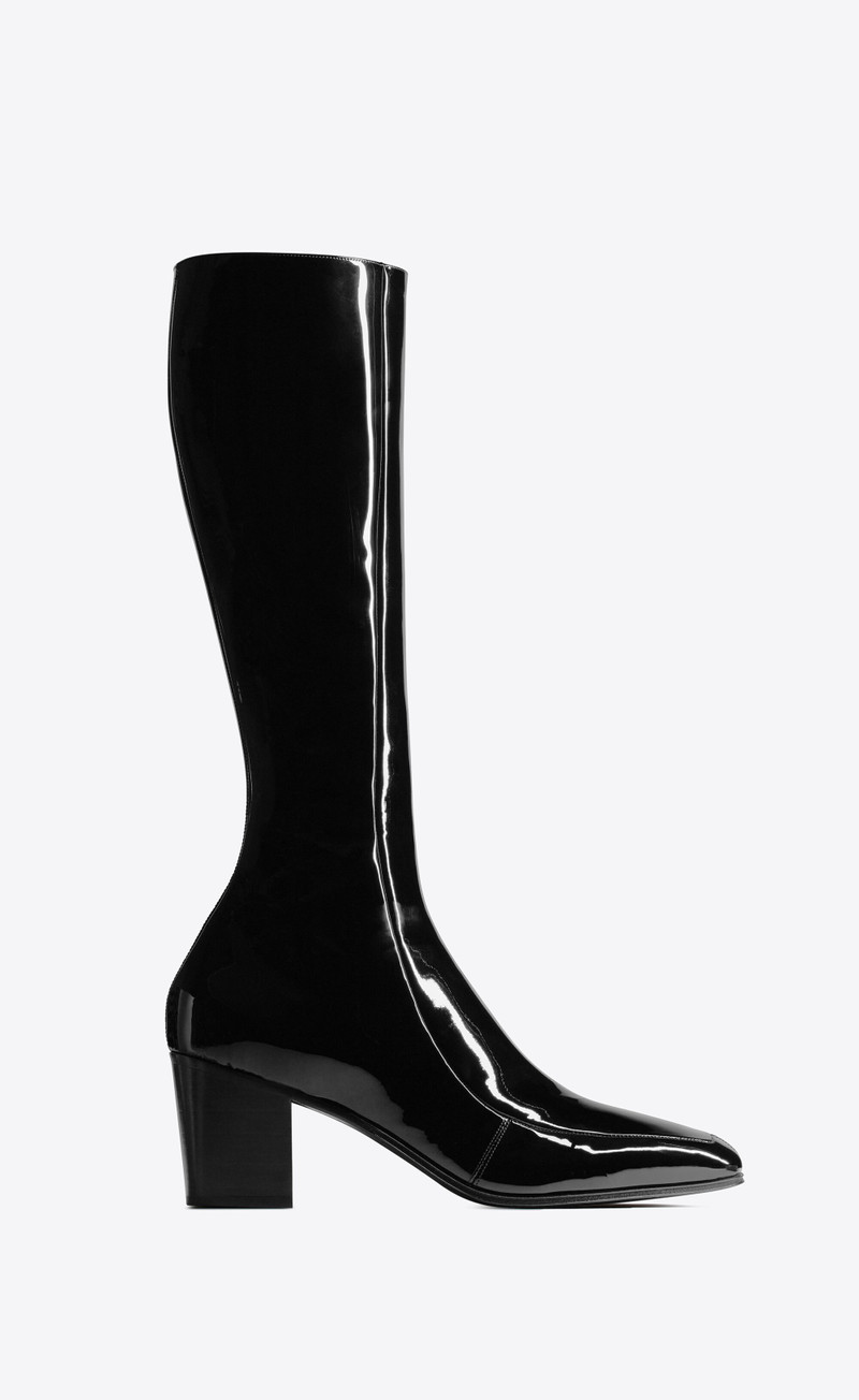 otto zipped boots in patent leather 1