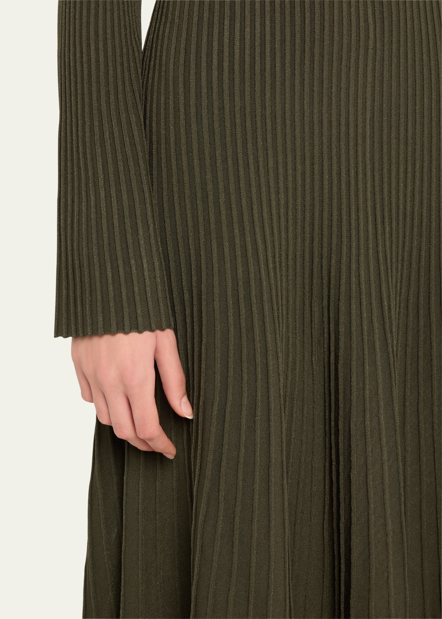 Genna Ribbed Long-Sleeve Midi Dress - 5