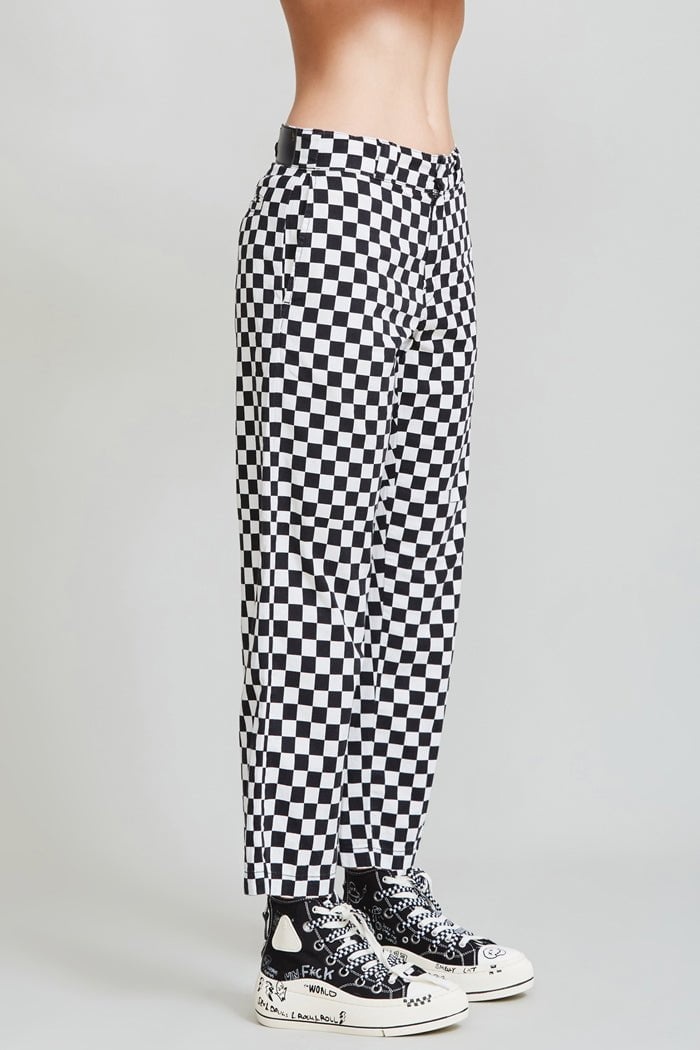 Slouch Pant - Black and White Checker | R13 Denim Official Site - 4