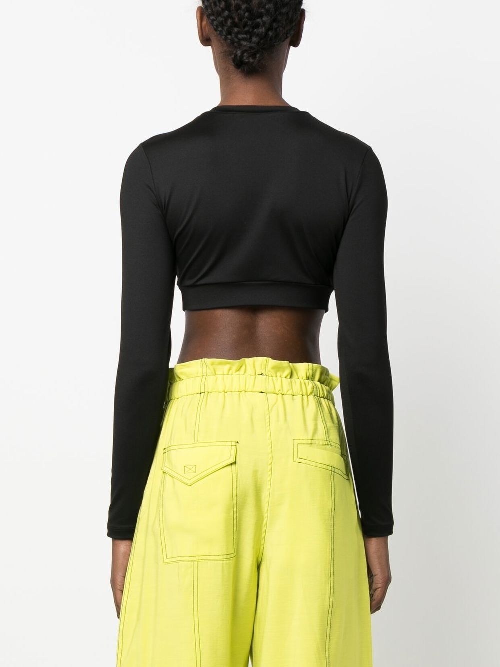 logo-print cropped top - 4