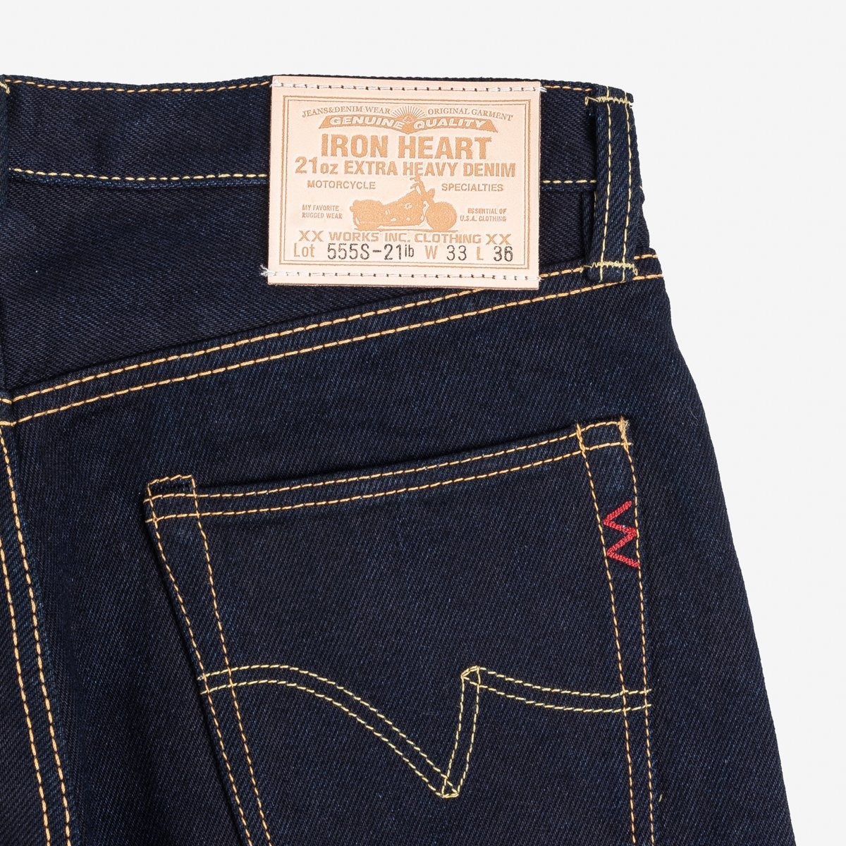 IH-555S-21ib 21oz Selvedge Denim Super Slim Cut Jeans - Indigo/Black - 7