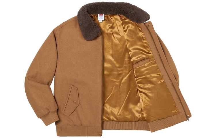 Supreme LACOSTE Wool Bomber Jacket 'Brown' SUP-FW19-533 - 3