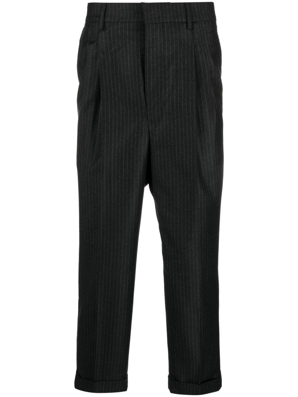 pinstriped tailored cropped trousers - 1