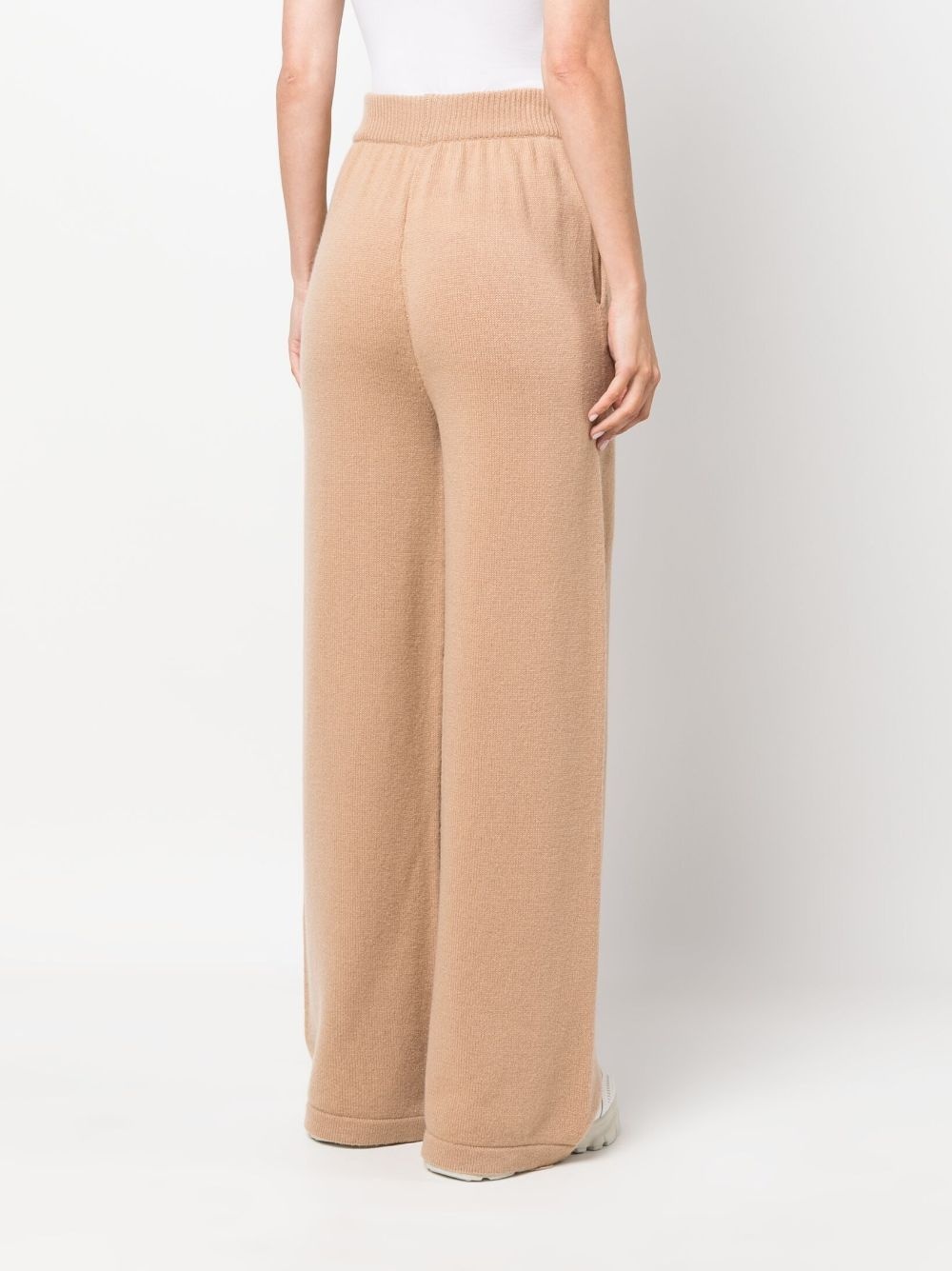 embroidered-logo knit trousers - 4