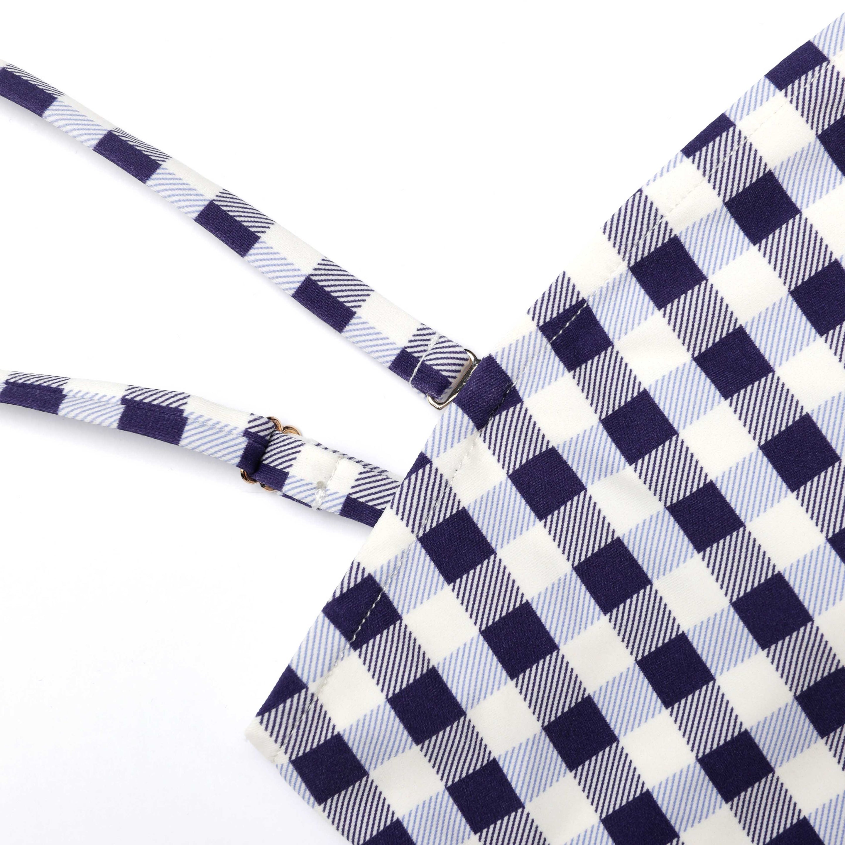 Navy Gingham Bikini Top - 5