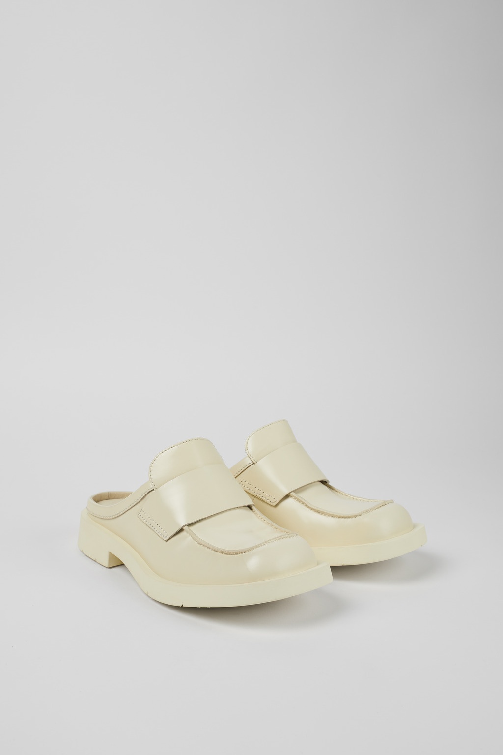 White leather loafer slide - 2