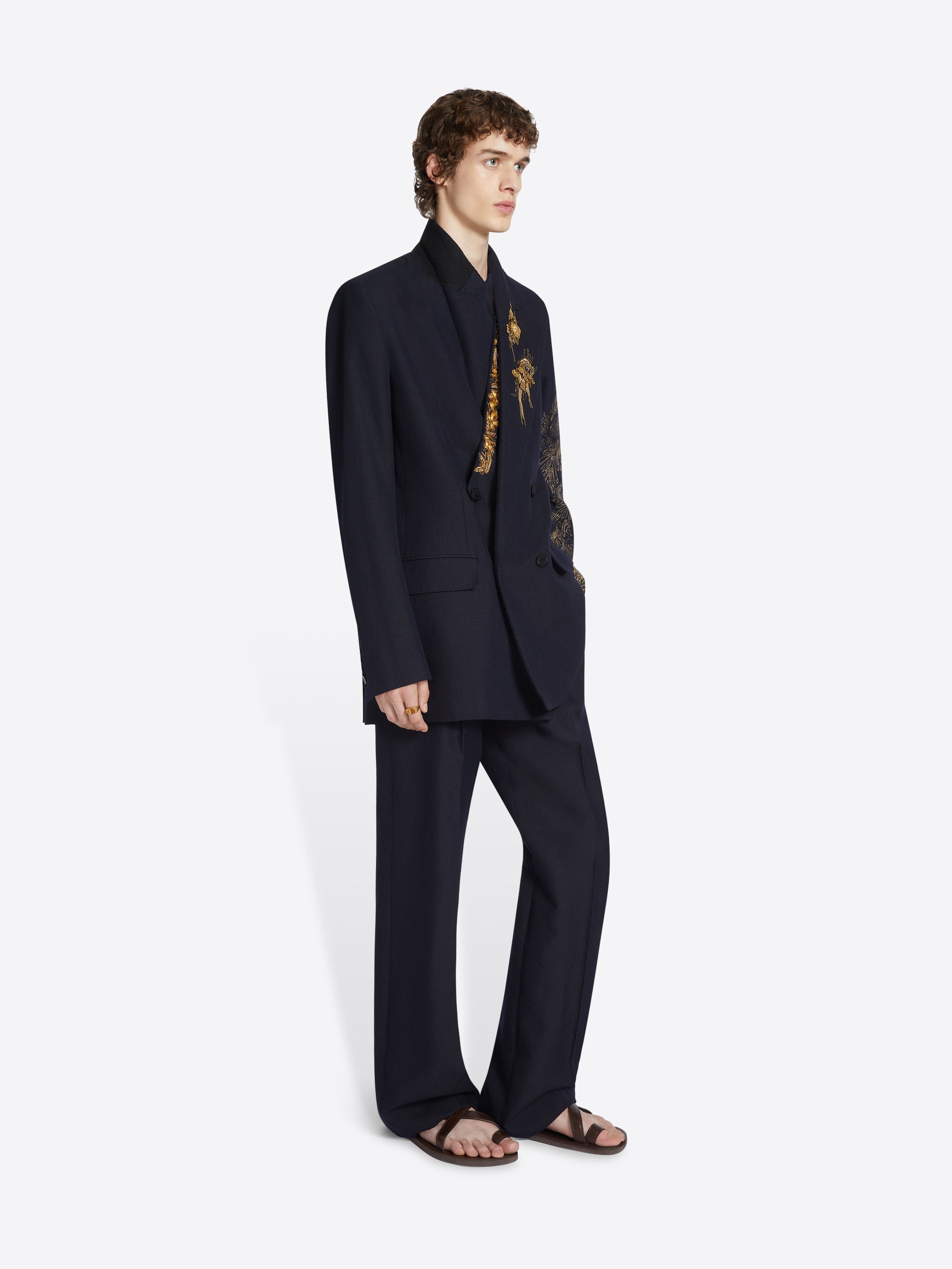 WOOL STRAIGHT PANTS - 3