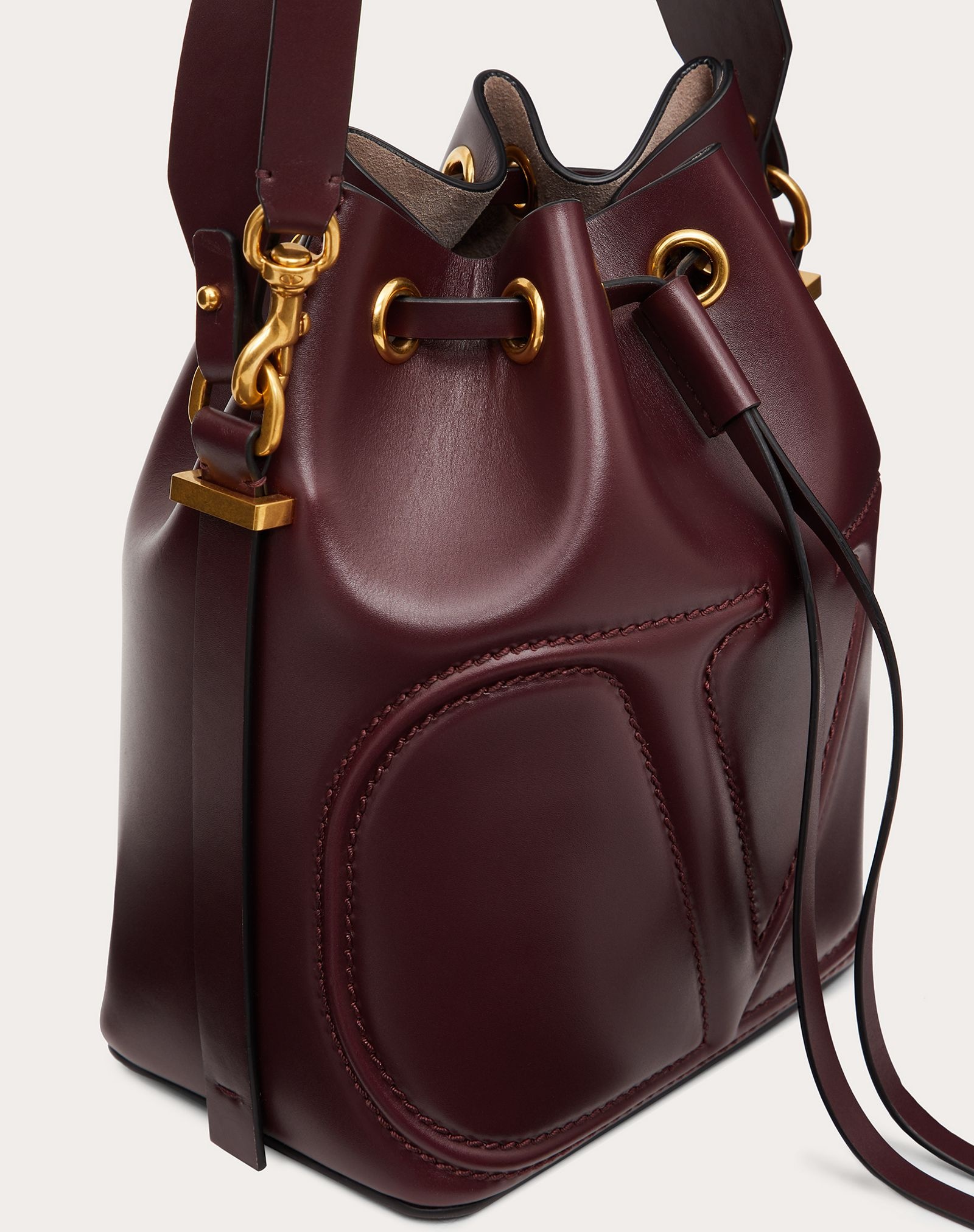 VLogo Walk Calfskin Bucket Bag - 5