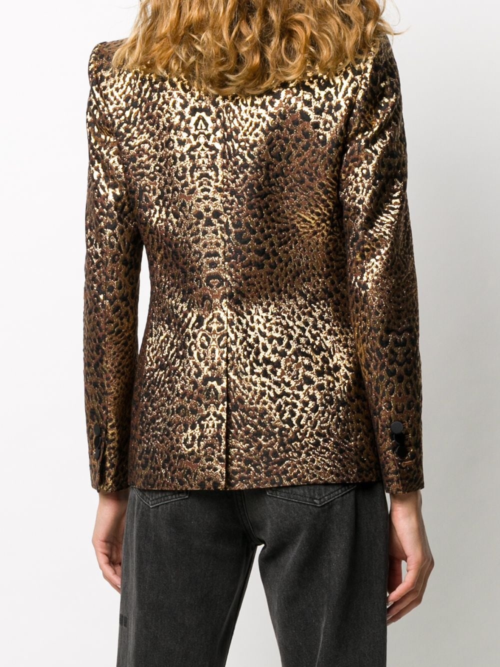 leopard brocade smoking jacket - 4