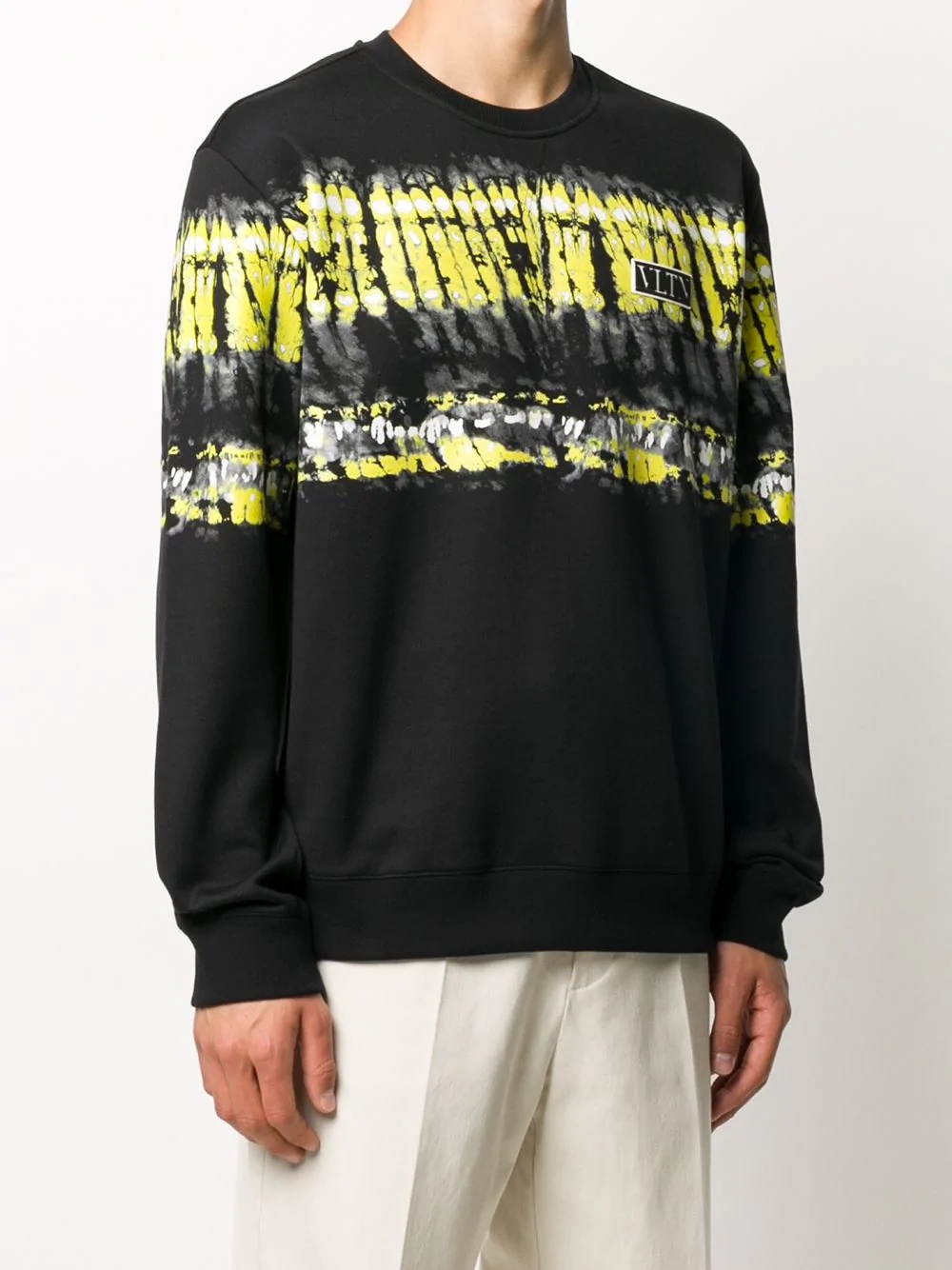 tie-dye panel logo patch sweatshirt - 3