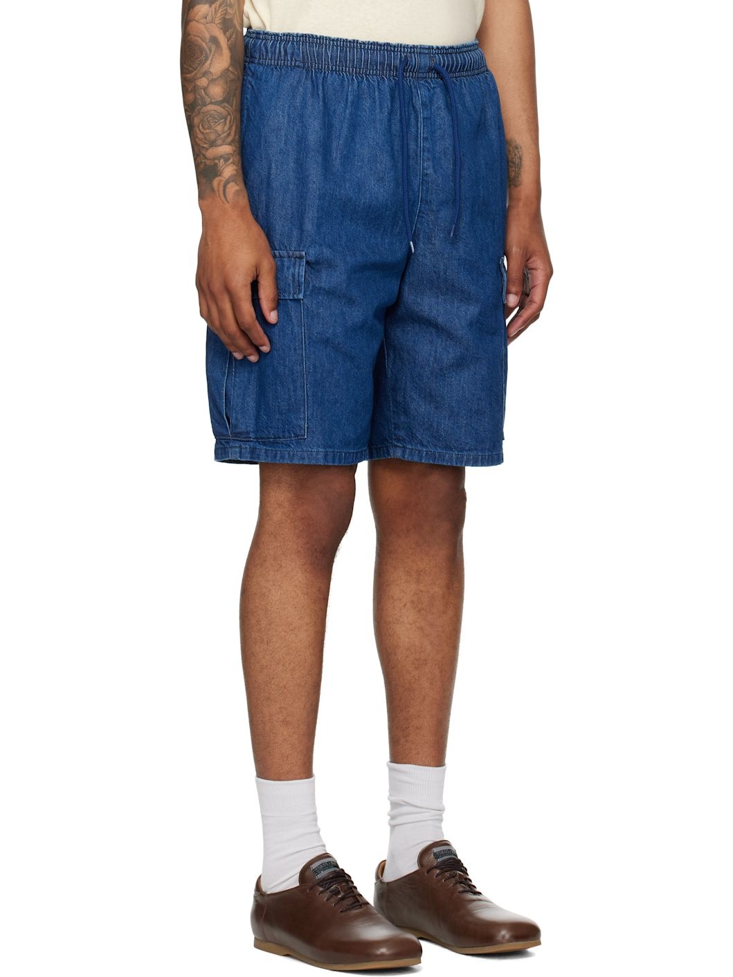 Navy MILS2301 Denim Shorts - 2