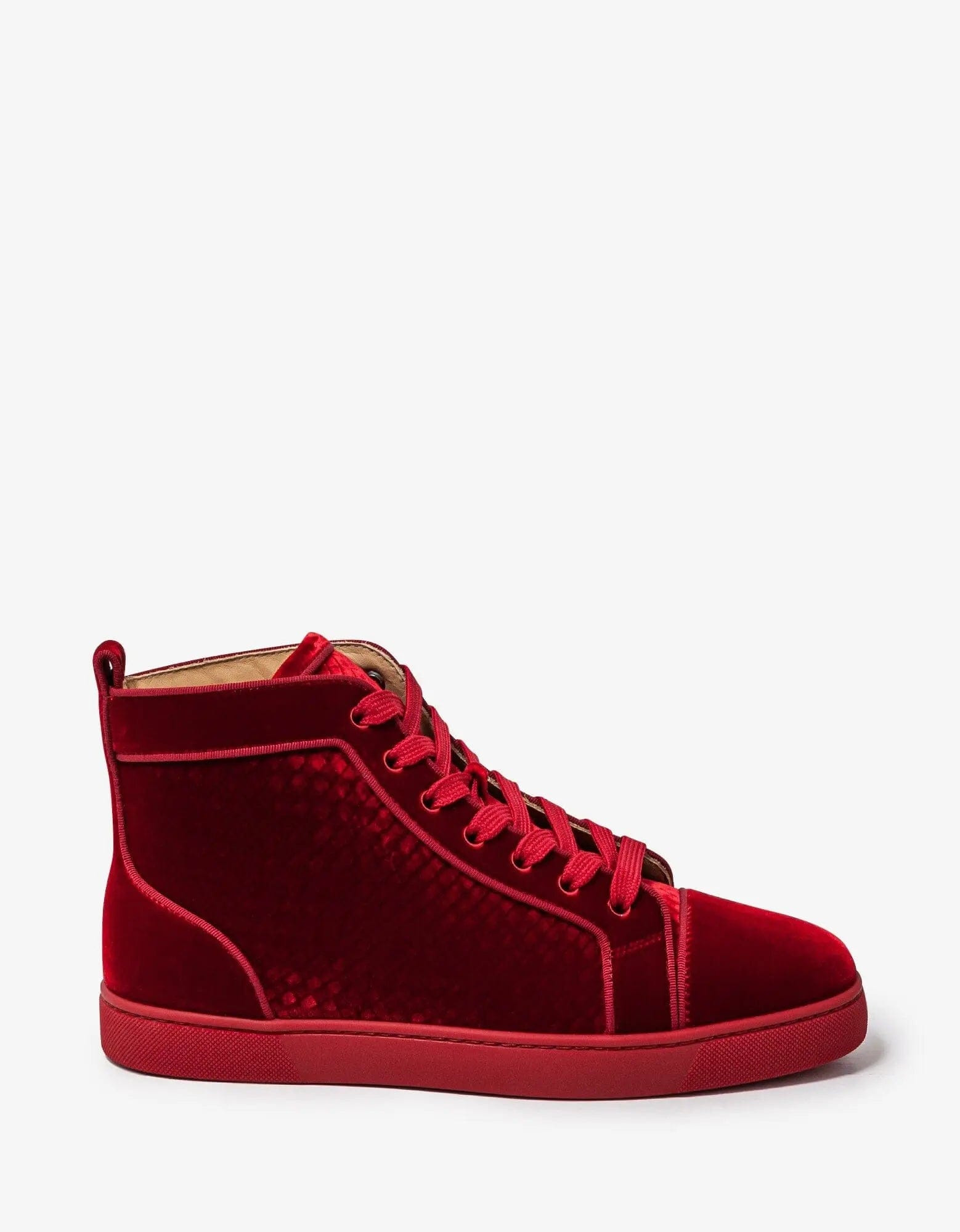 Christian Louboutin Louis Orlato Red Velvet High Top Trainers - 2
