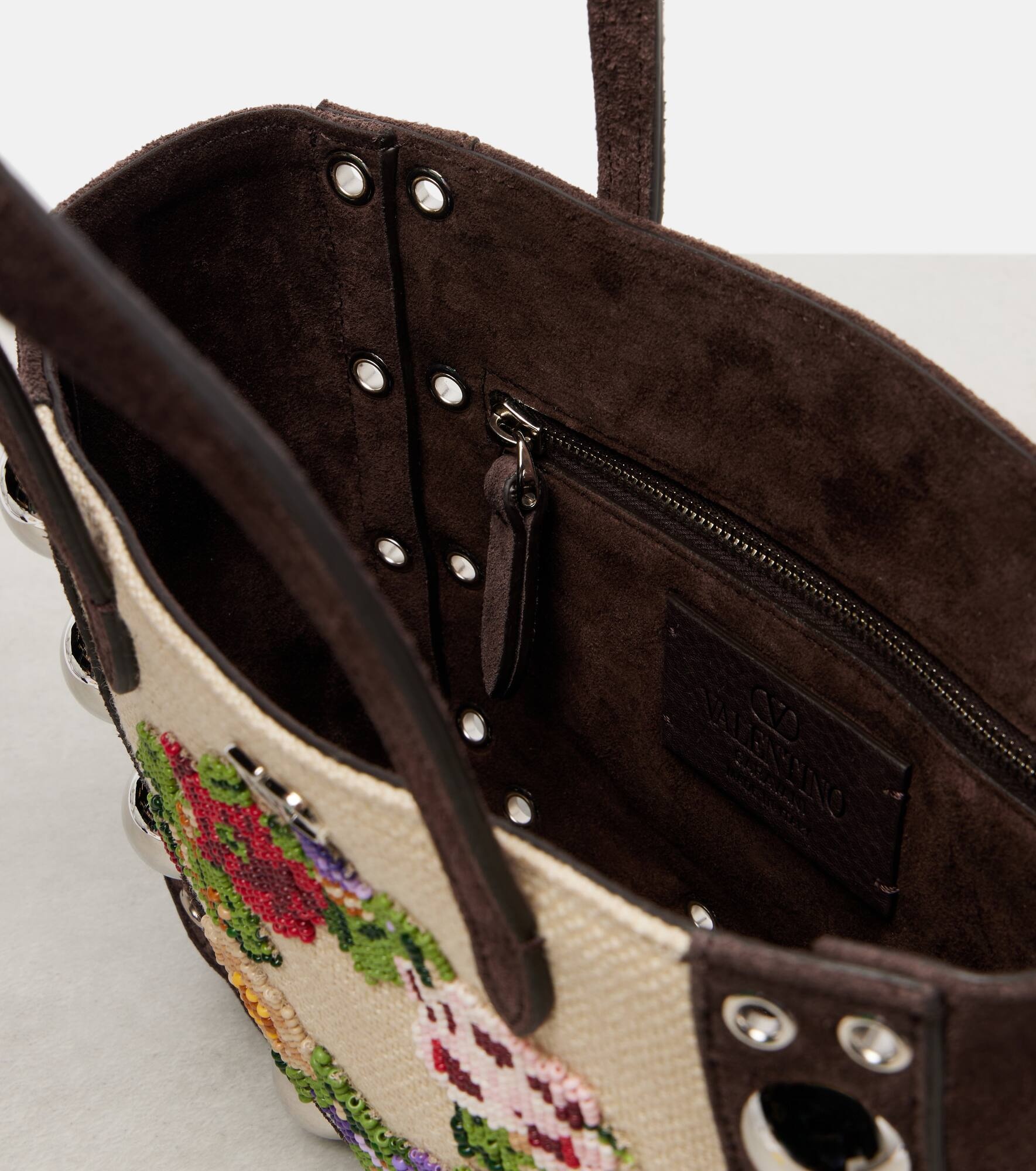 Nellcôte Mini embellished suede tote bag - 3