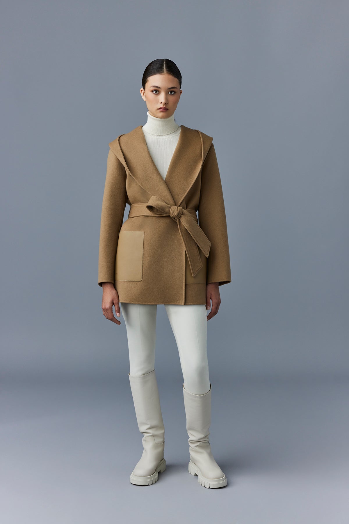AZRA Double-face wool wrap coat - 2
