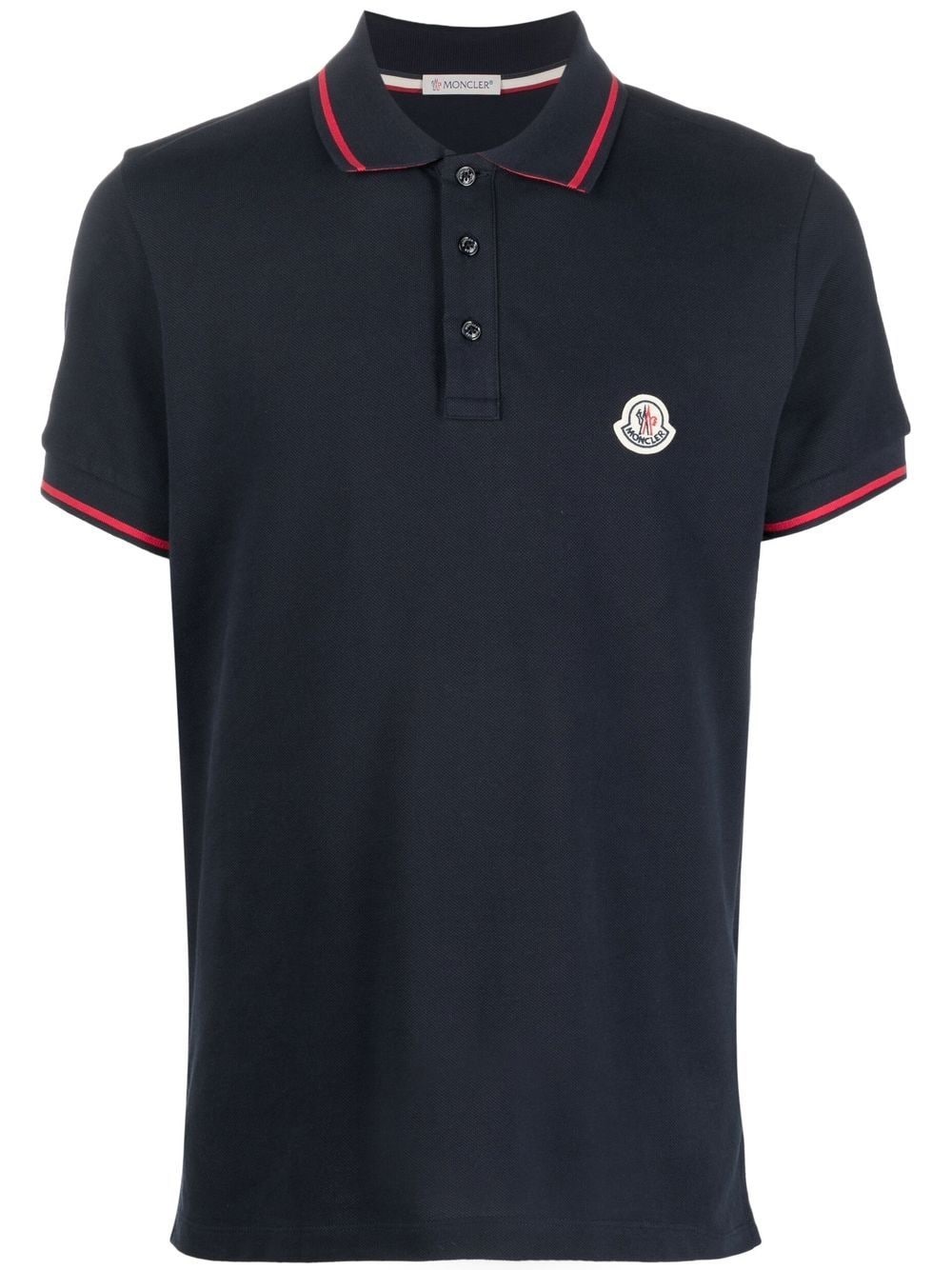 logo-patch polo shirt - 1