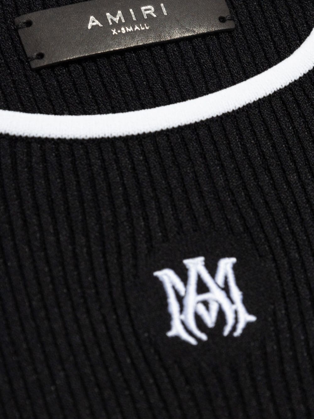 ribbed embroidered logo crop top - 5