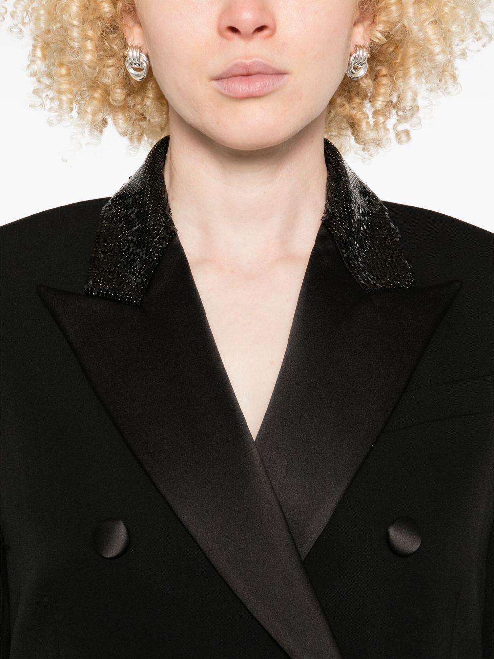 sequin-embellished blazer - 5