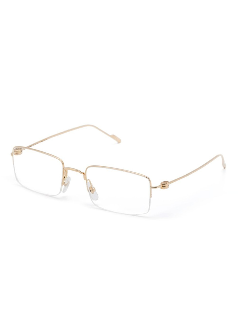 Cartier 18kt gold rectangular-frame glasses outlook