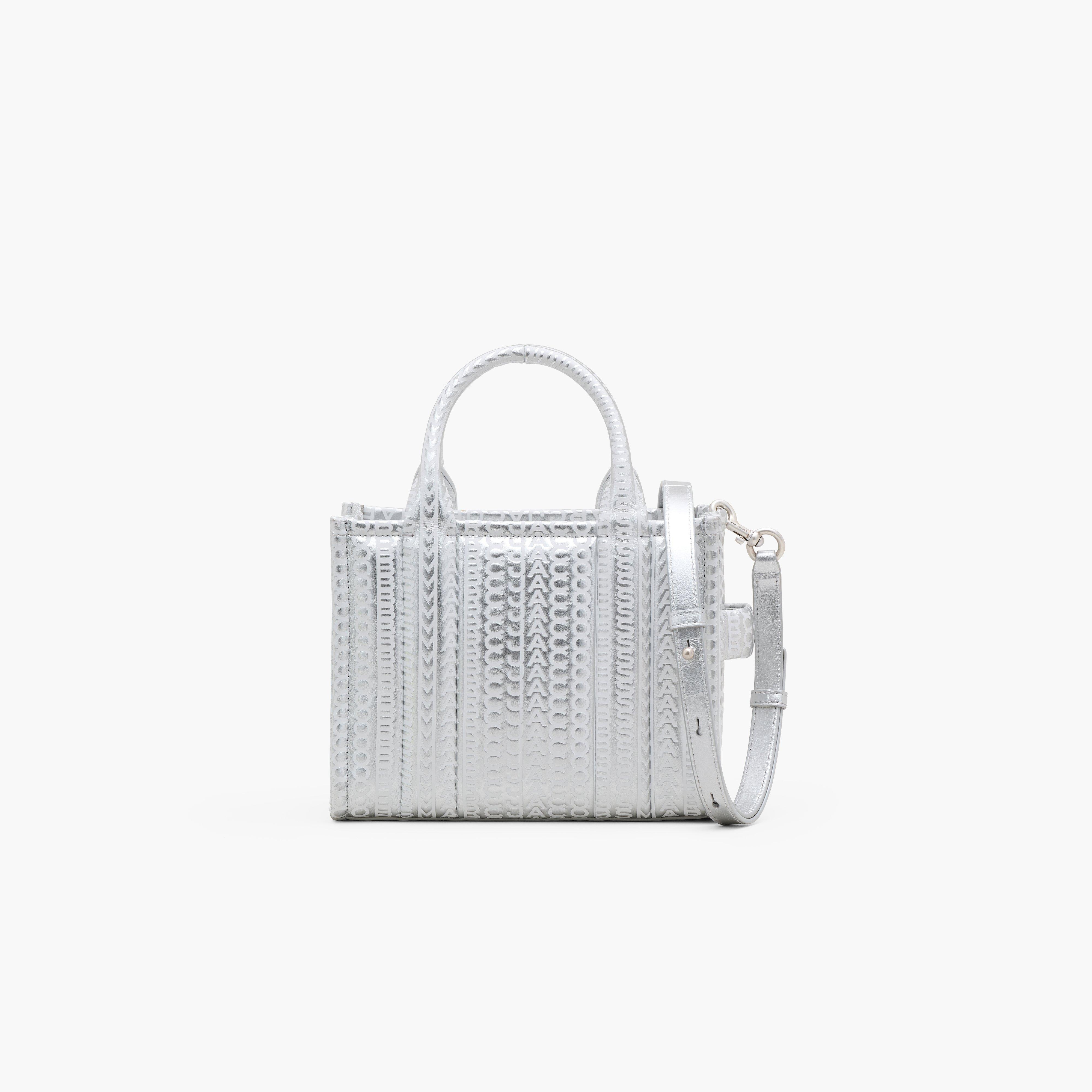 Marc Jacobs 'the Monogram Leather Mini Tote Bag' In White,black