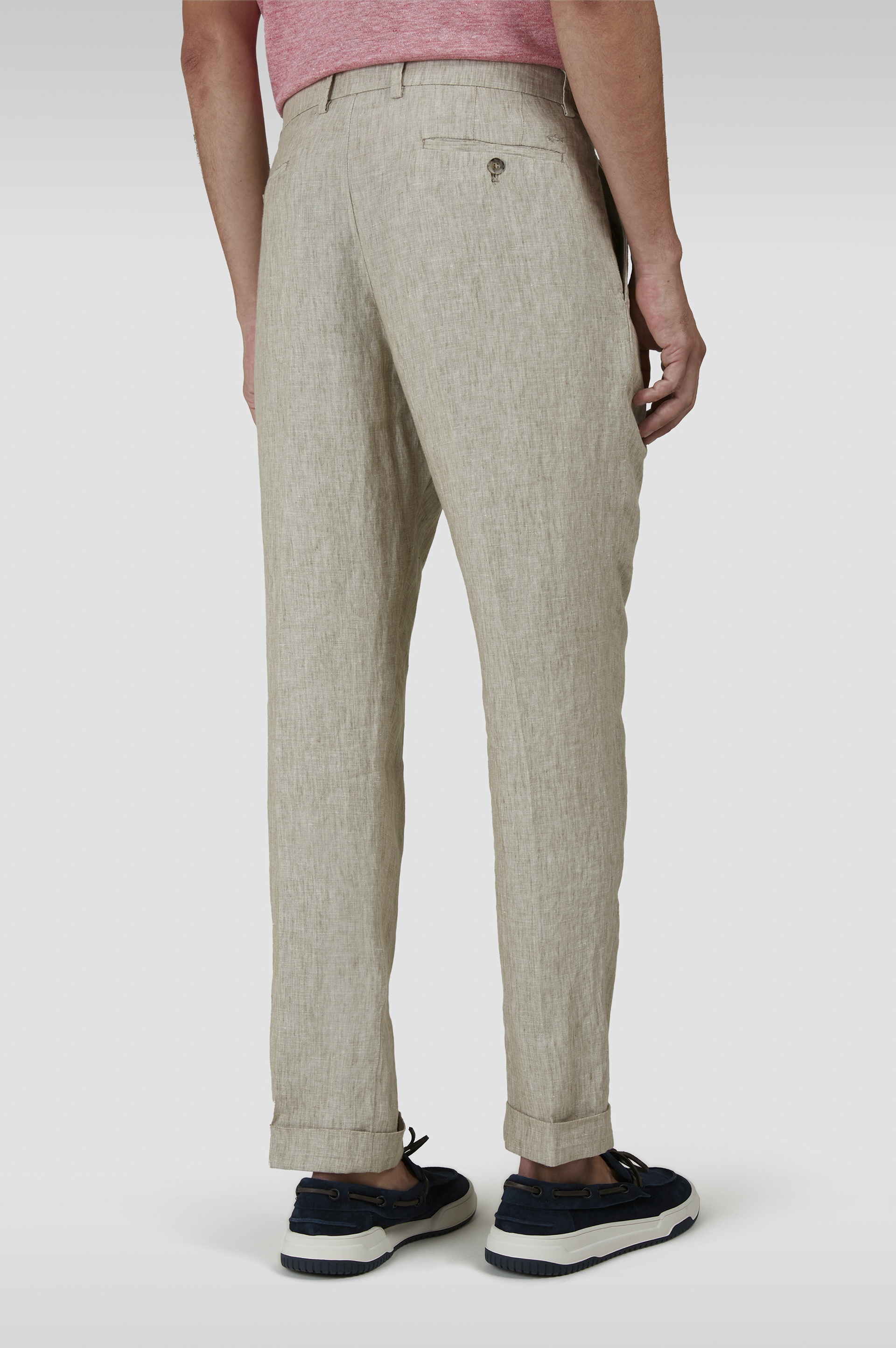 LINEN CHINO PANTS WITH PLEATS - 3