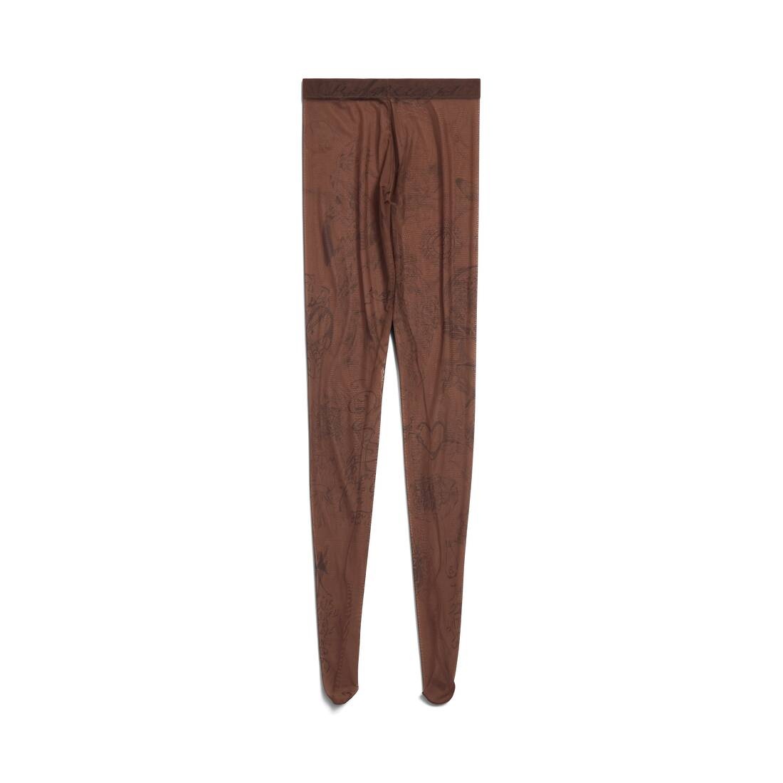 Women's Tat Tights in Brown - 3