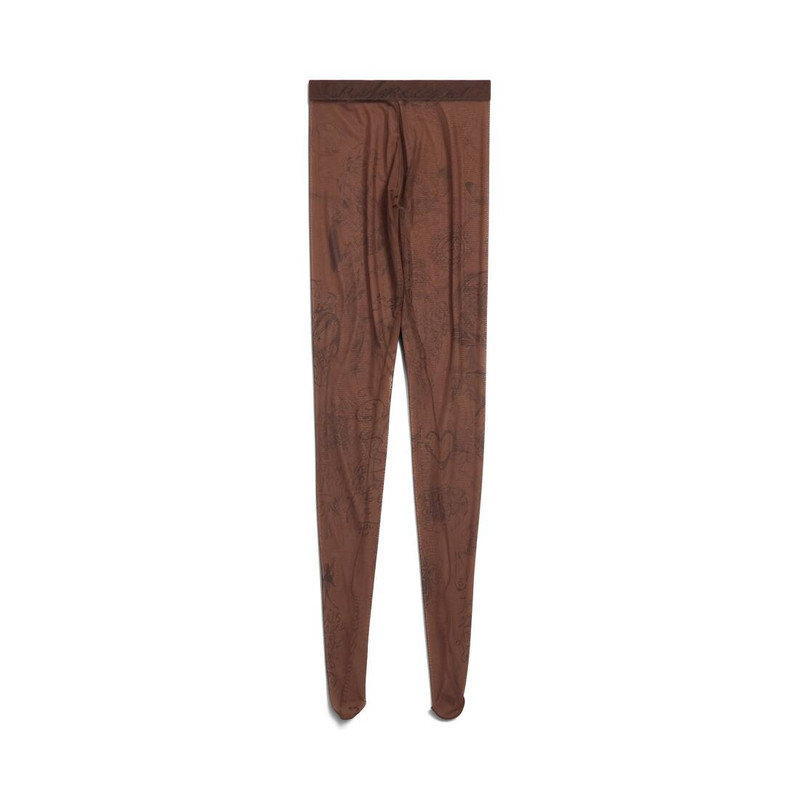 Women's Tat Tights in Brown 3