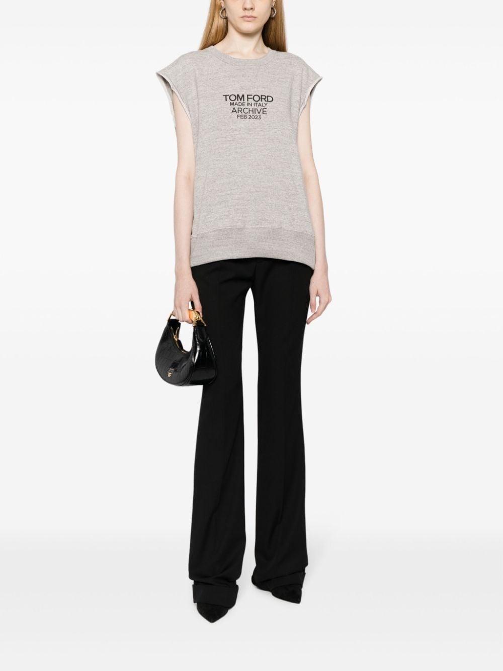 logo-print cotton tank top - 2