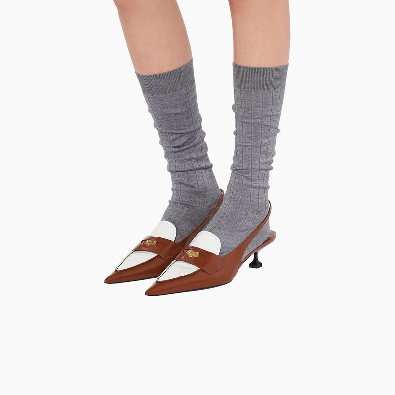 Miu Miu Leather loafers with heel outlook