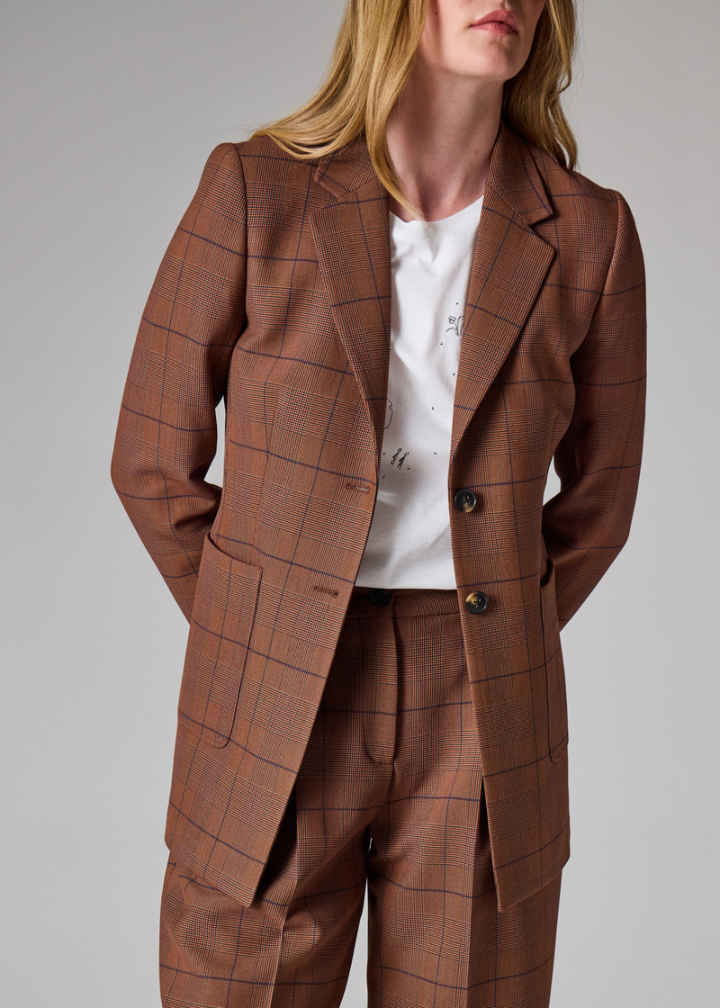 Women's Brown Check Jacket 10