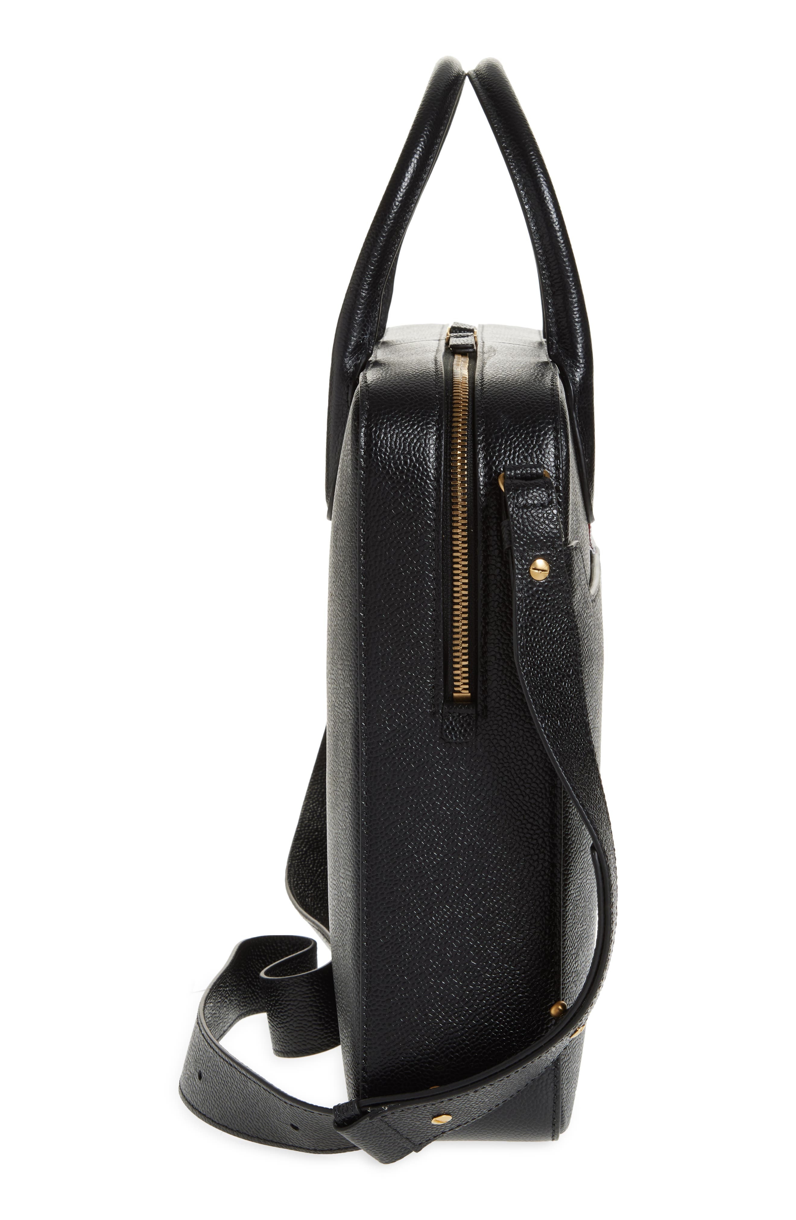 Thom Browne Pebbled Leather Business Bag in Black at Nordstrom - 6